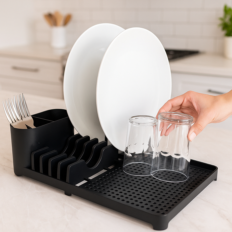 Escorredor de Louça Multiuso com Porta Talheres P