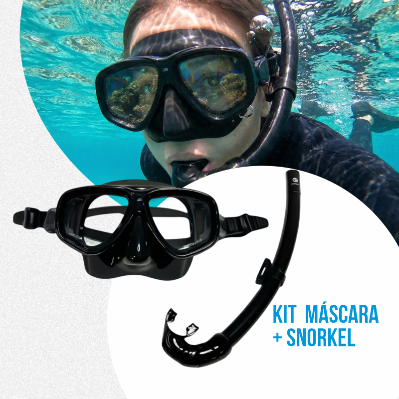 Máscara e Snorkel mergulho Supernova Dry Tubo Re