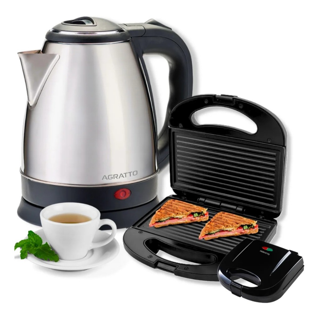 Kit Café Manhã Chaleira Elétrica + Sanduicheira