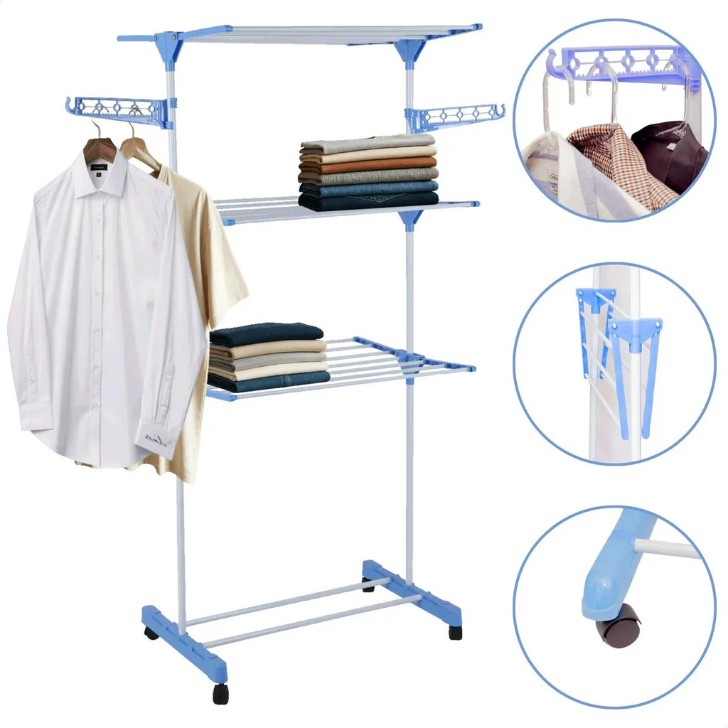 VARAL DE CHAO 3 ANDARES LATERAL DUPLA  72x63x170 C