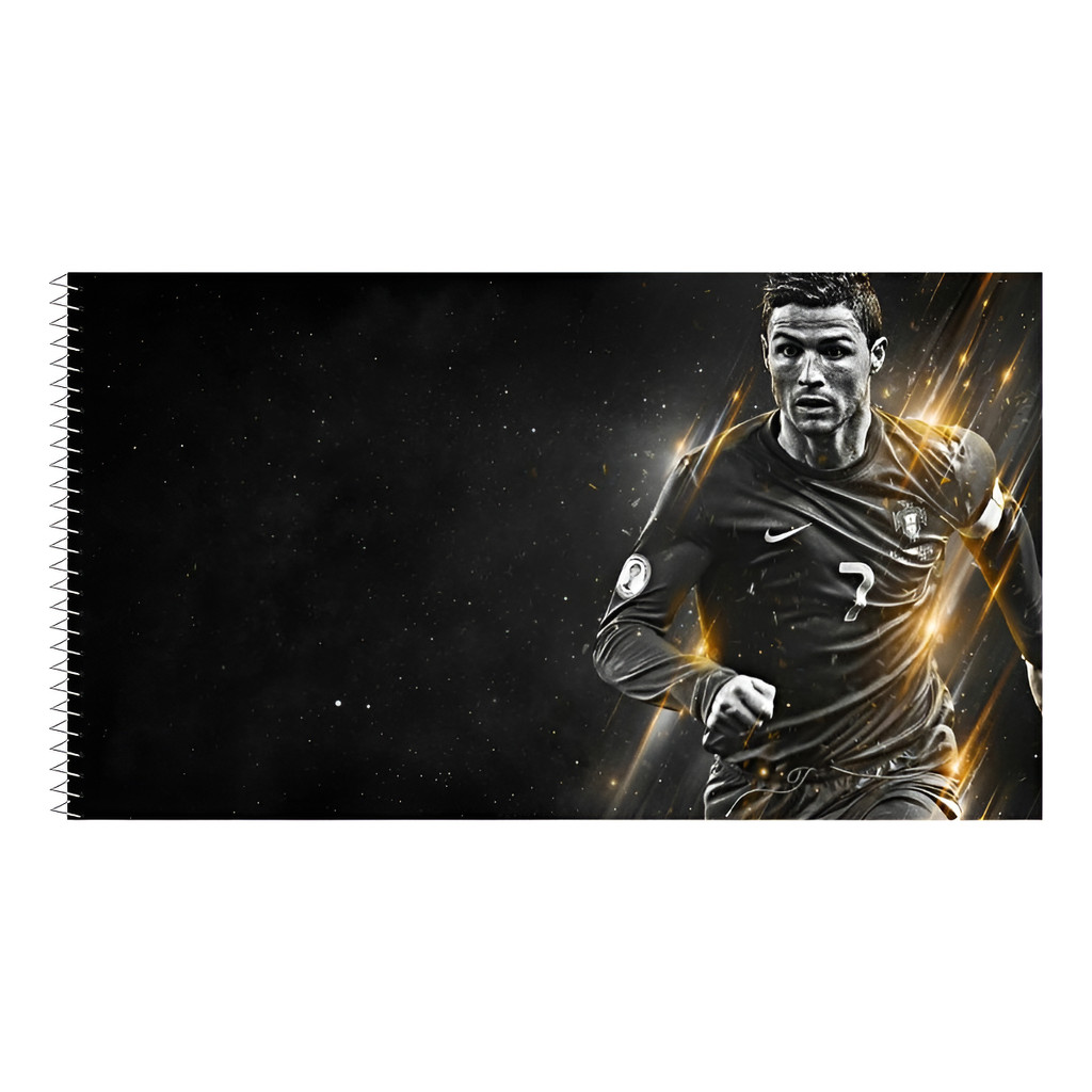 Caderno De Desenho Cr7 Capa Dura