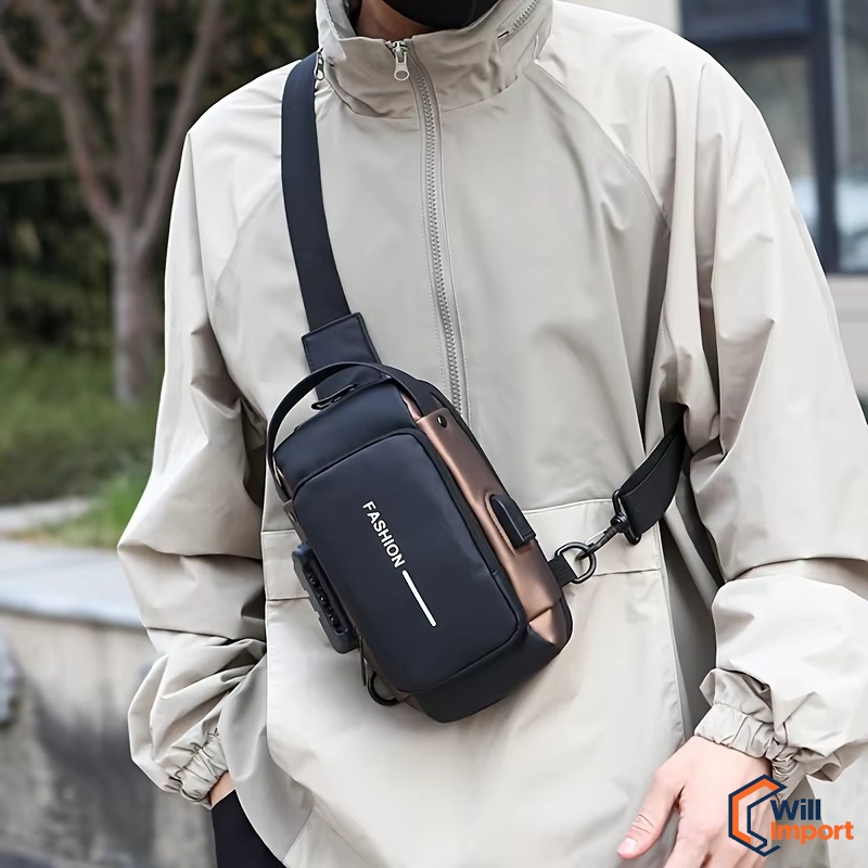 Mochila de Ombro Transversal Compacta Unilateral U