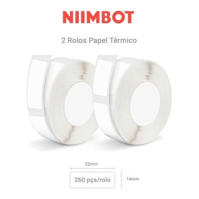 2 Rolos Papel Etiqueta Niimbot D110 D101 D11 14x22