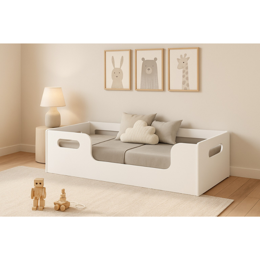 Cama Infantil com Grade Montessoriana MDF Alta Qua