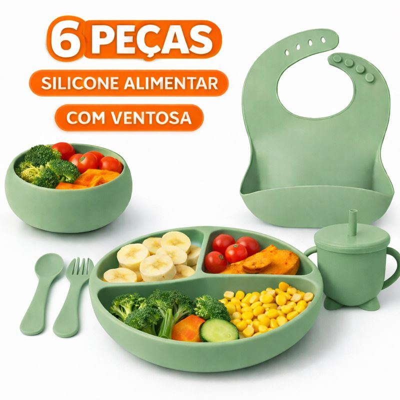 Kit 6 /8 Peças Talheres De Silicone Para Bebês e