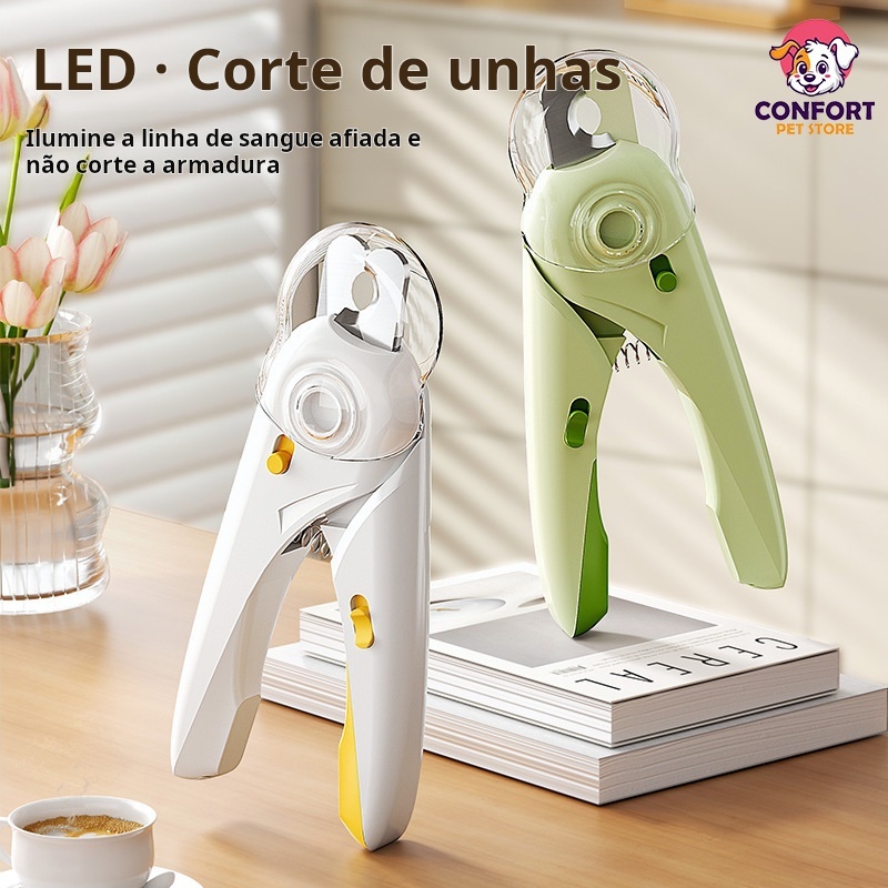 Cortador de Unha Pet com Luz LED e Trava de Segura
