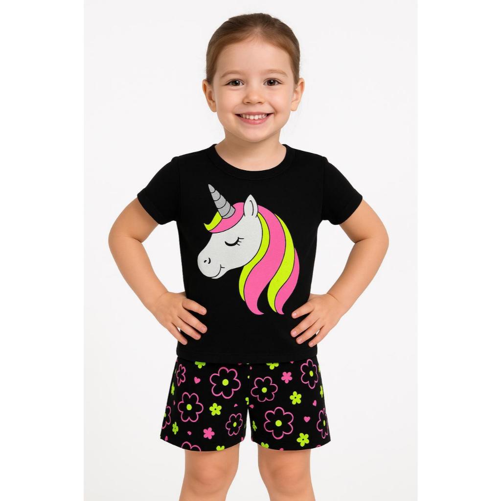 Pijama Infantil Camiseta 100% Algodão + Shorts Ro