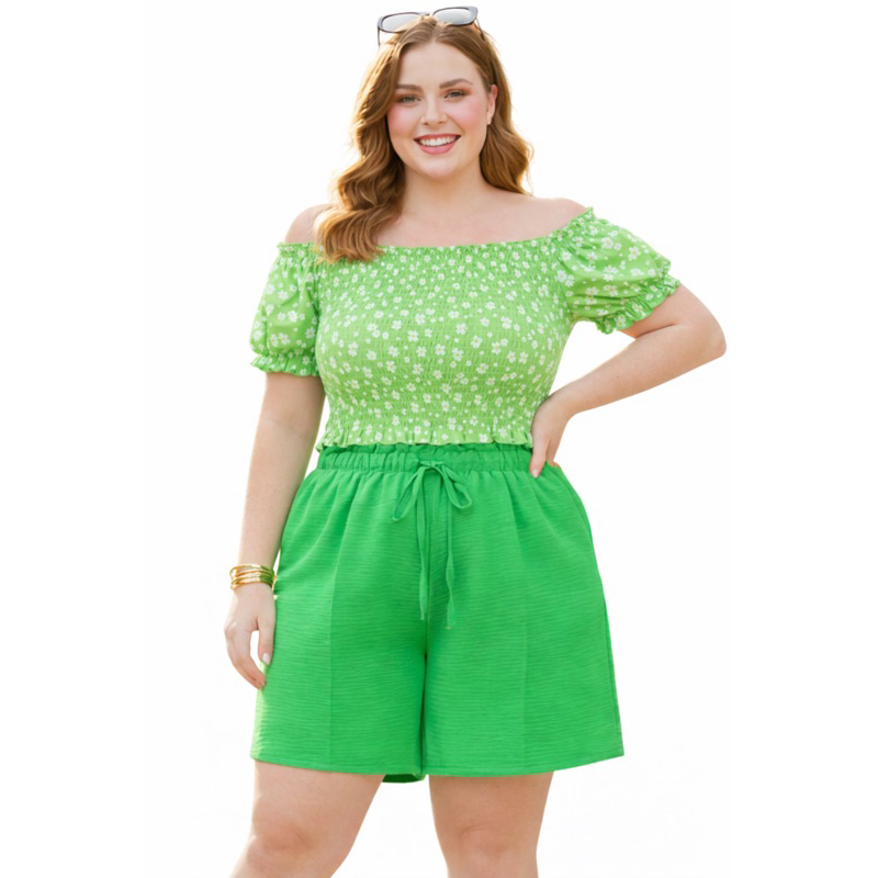 Short Feminino DUNA Plus Size soltinho verão casu