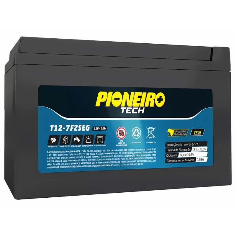 BATERIA PIONEIRO TECH ESTACIONARIA NT12-7F2SEG 12v