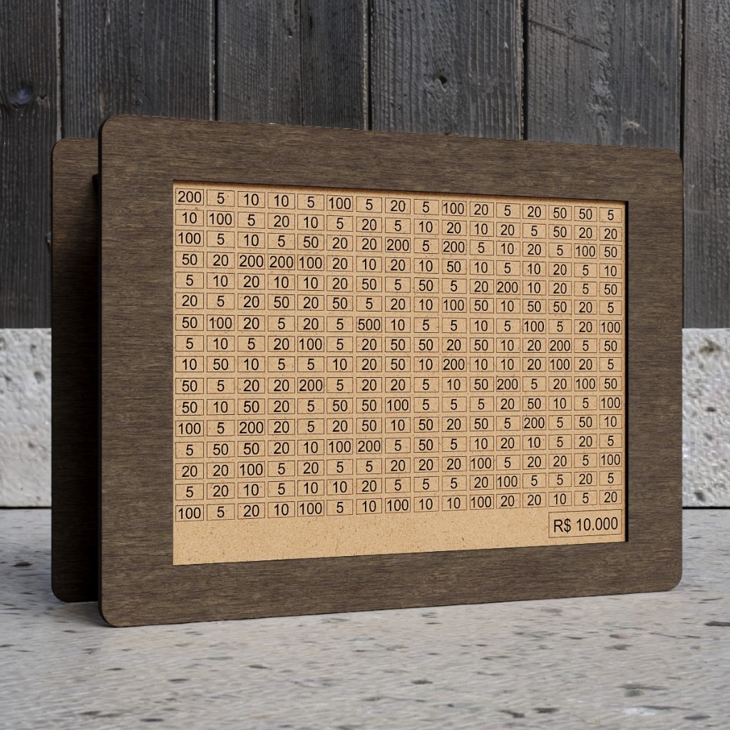 Cofre Desafio 10 Mil Mdf Guardar Dinheiro Porta Mo