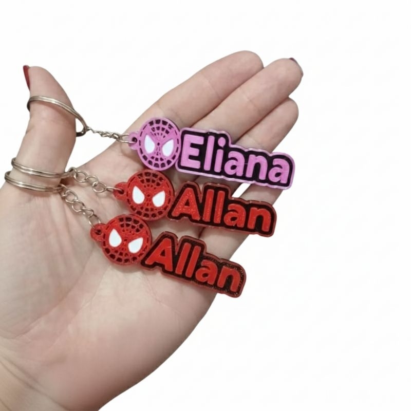 KIT CHAVEIROS Homem aranha personalizado com nome,