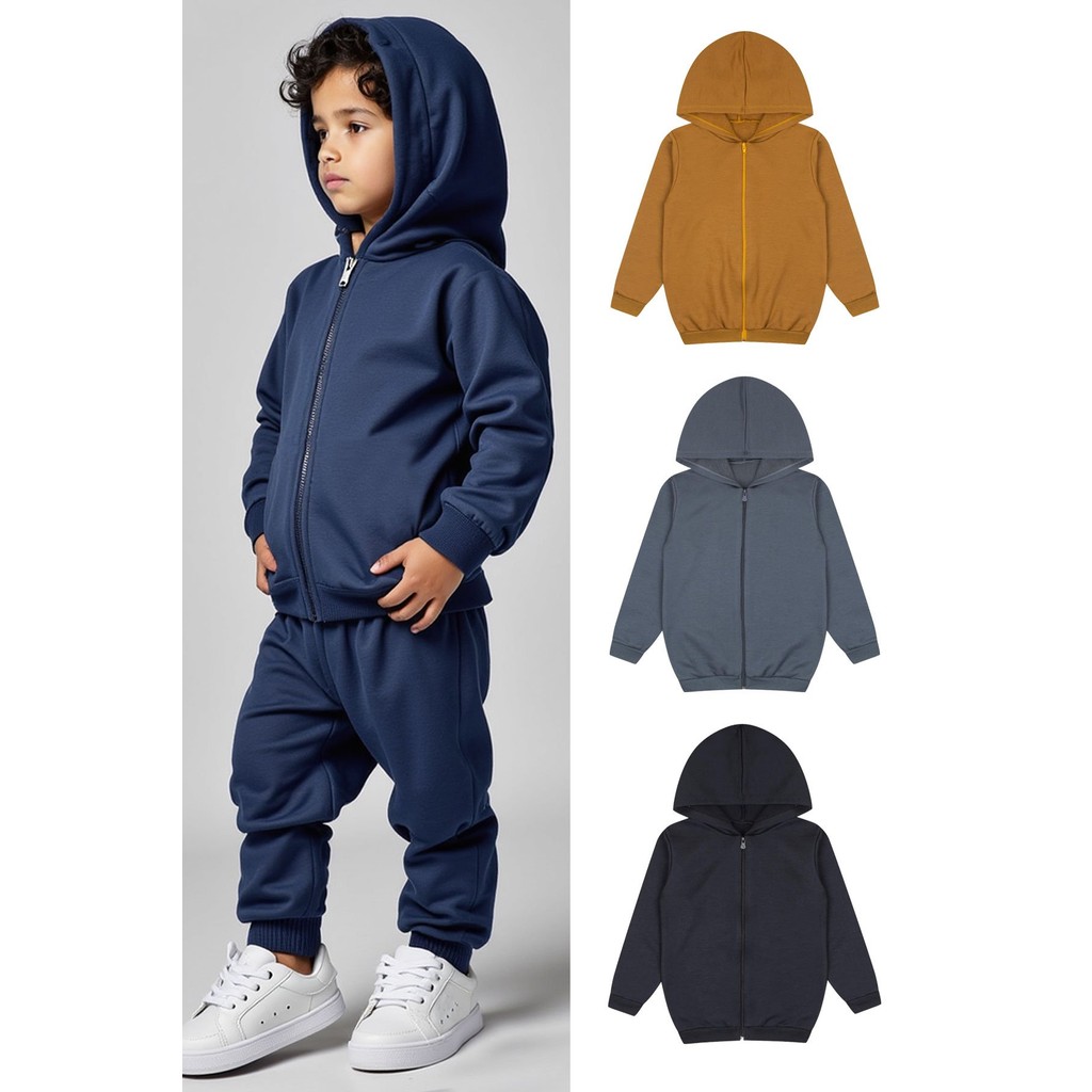 Kit 2 Peças Sortido Jaqueta com Zíper Moletinho 