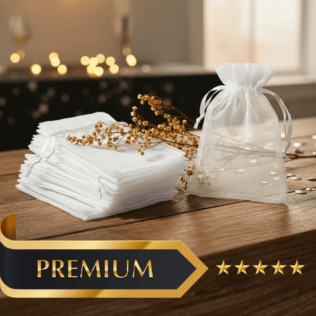 Kit 05/10/25/50/100 Un Saco Saquinho Organza 7