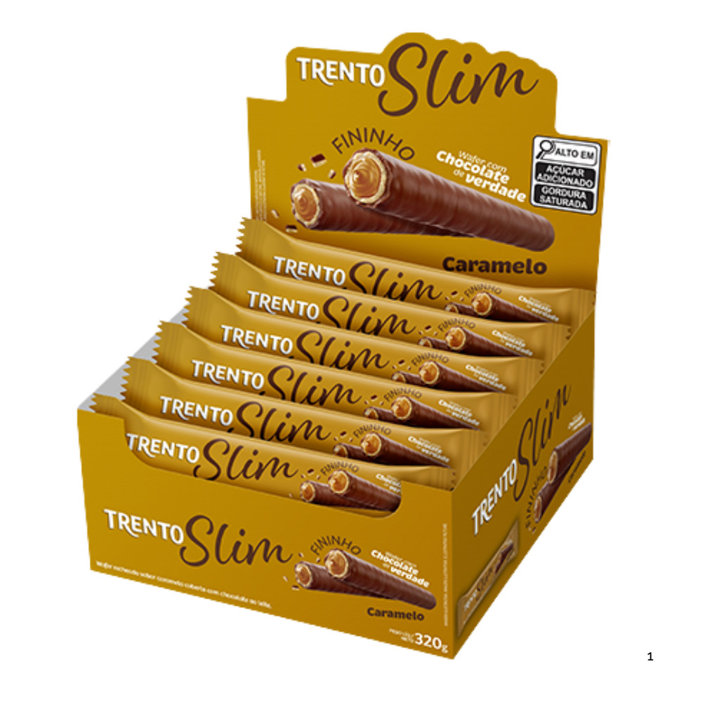 Chocolate Trento Slim Caramelo Com 16 Unidades De 