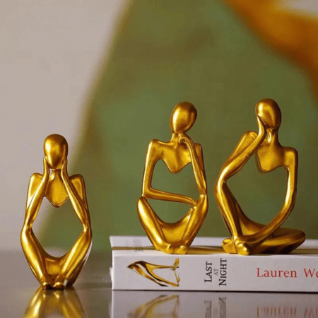 Kit Trio Estátuas Pensador Decorativas  Escultura