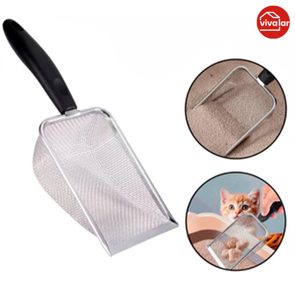 Coletor de Areia para Gatos com Pá Peneira em Aç