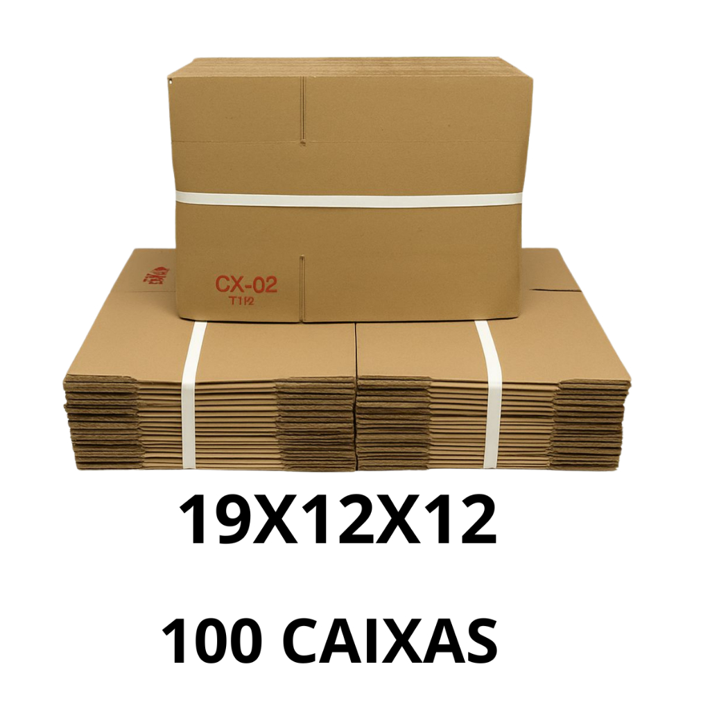 caixa de papelão 19x12x12 envios correios 100 uni
