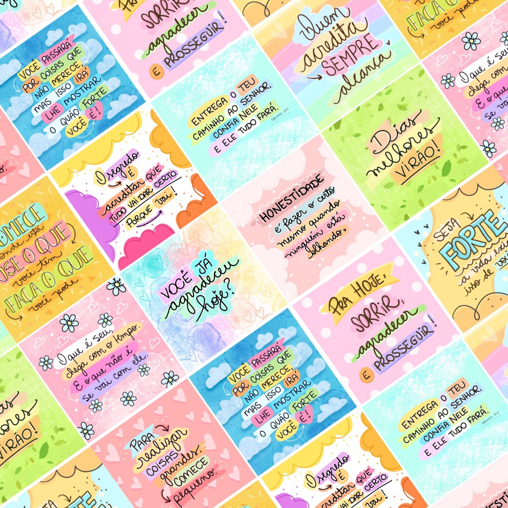 100 Mini Cartão Frases Motivacional  Cards para M