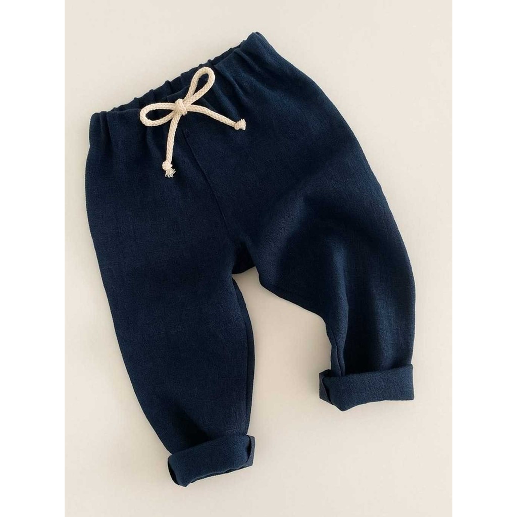 Calça de linho infantil bebê 1,2,4,6,8 anos