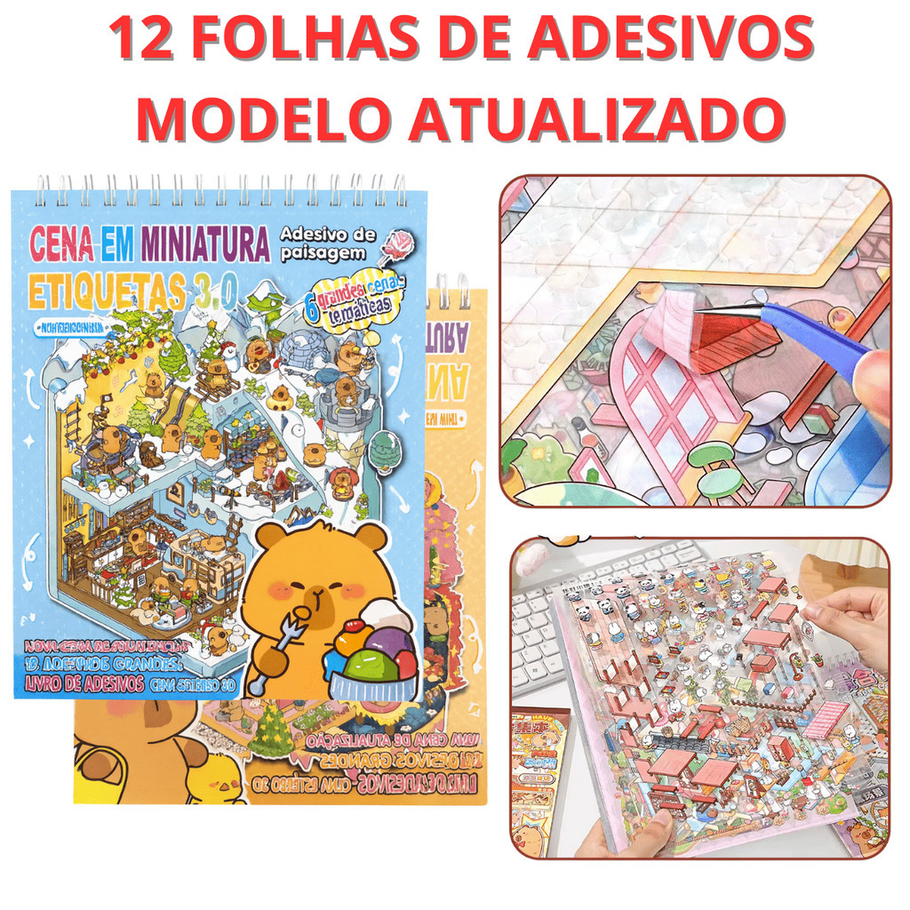 Caderno Interativo Com Adesivos  Livro Capivara 3d