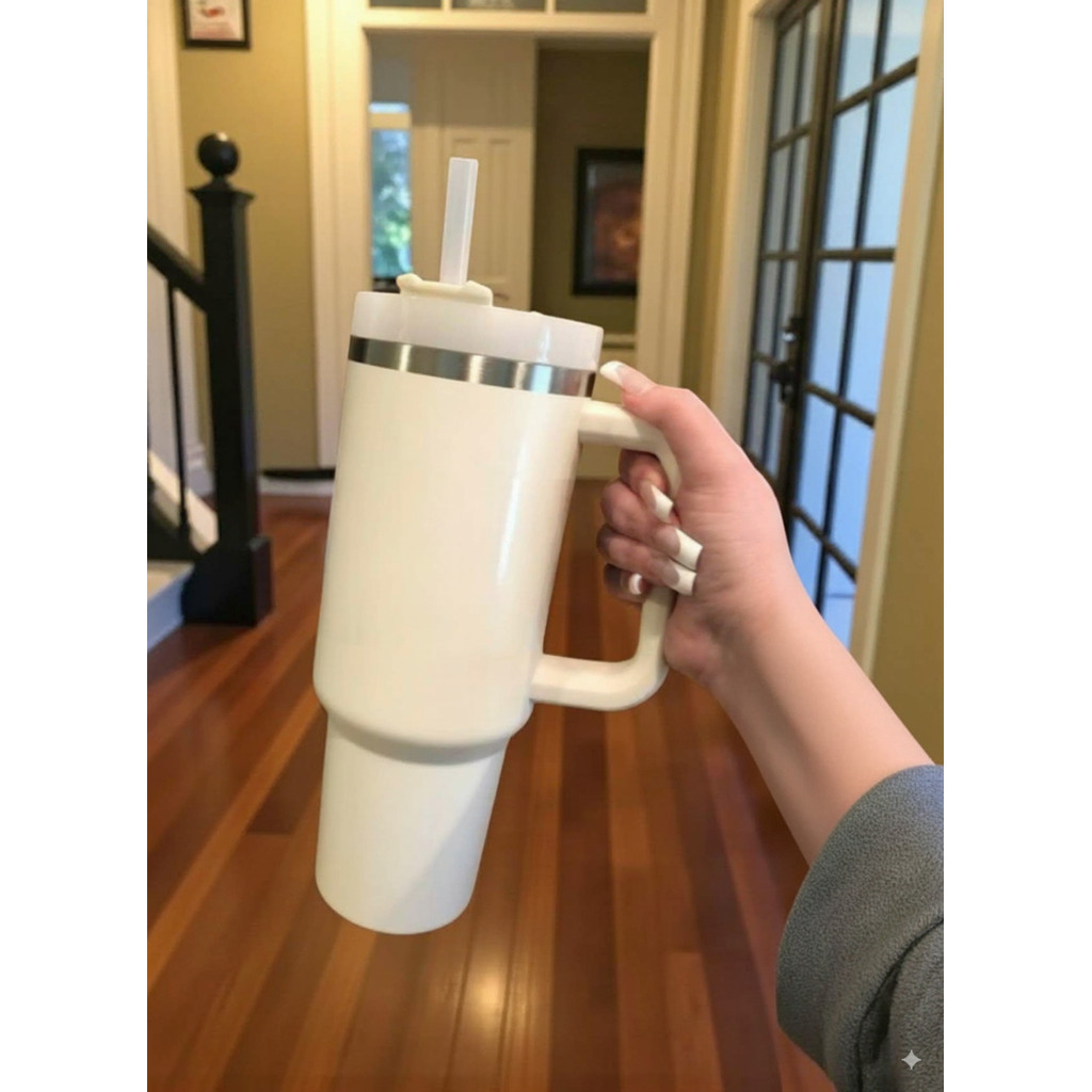 Caneca Copo Térmico 1200ml com Canudo  Mantém Ge