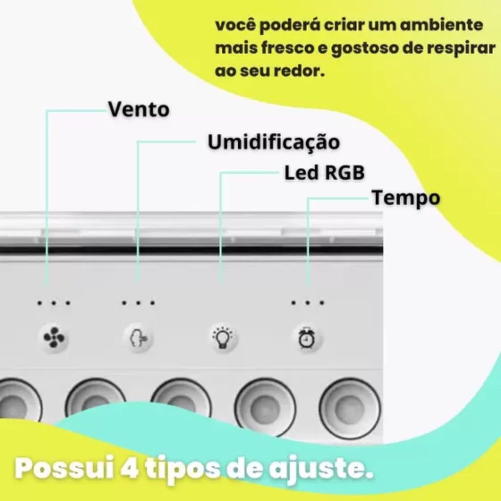 Mini Ar Condicionado Portátil com Ventilador, Ref