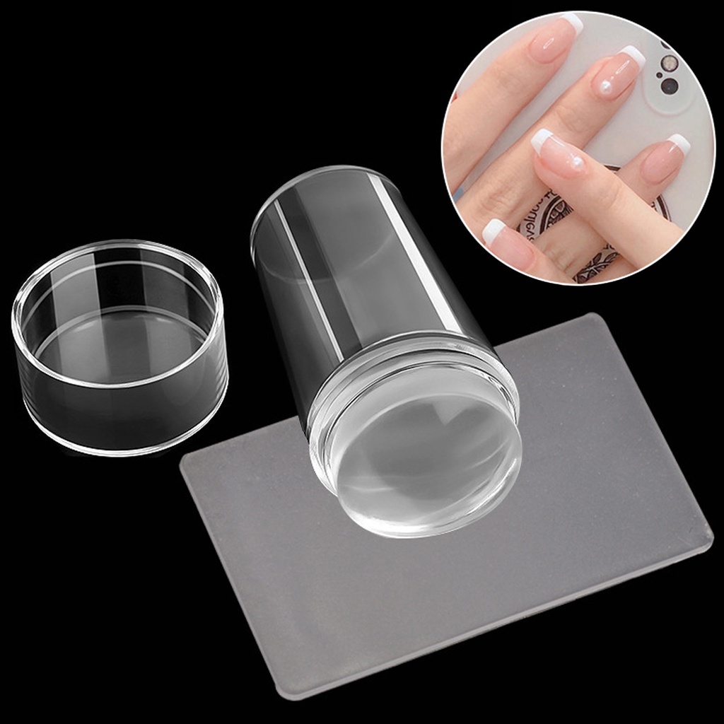 Carimbo De Unha Grande Silicone Transparente Naila