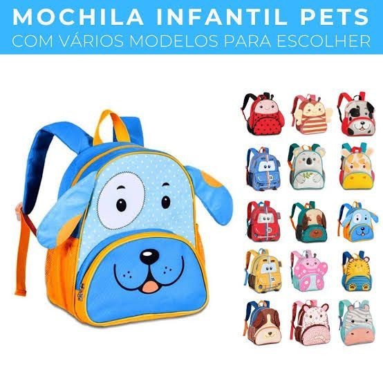 Mochila Escolar Infantil Bichinhos Zoo Carros Pets