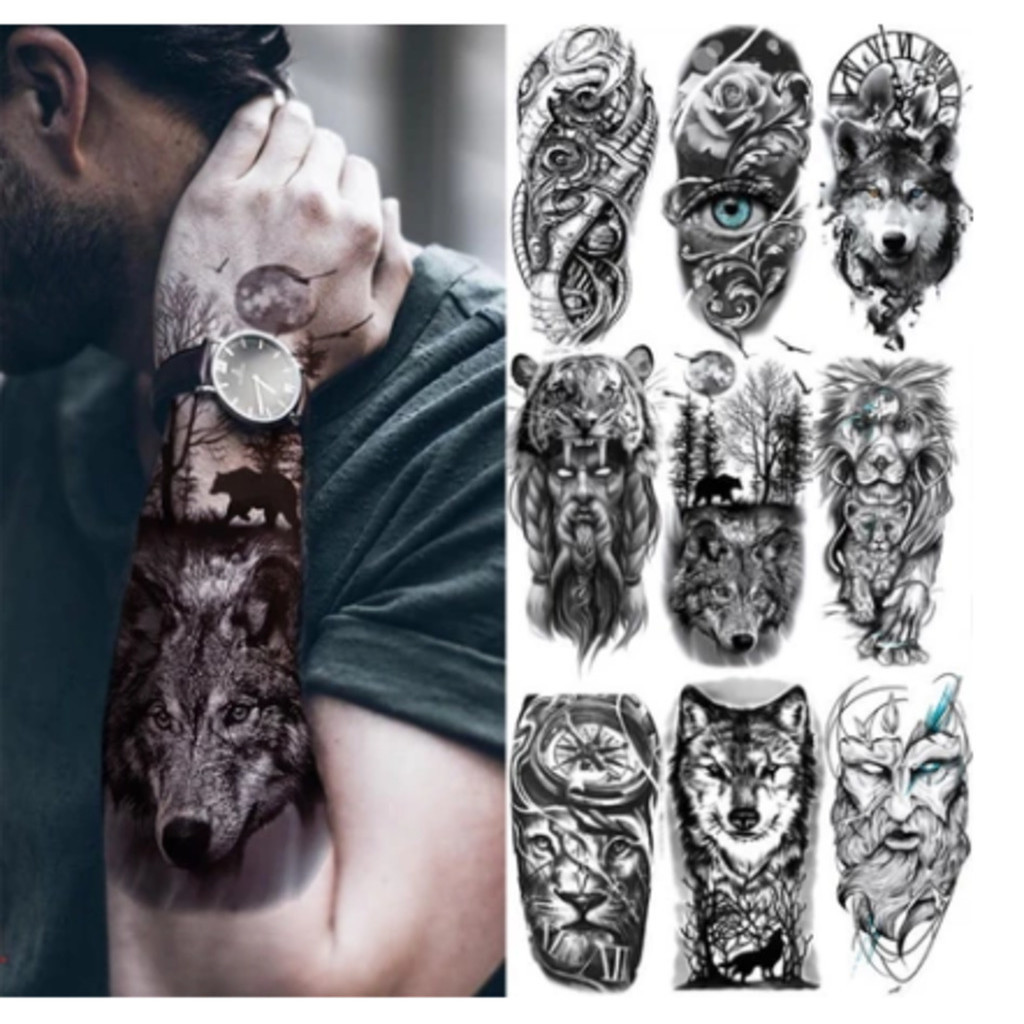 KIT 10 Adesivo De Tatuagem À Prova D Água / Flor