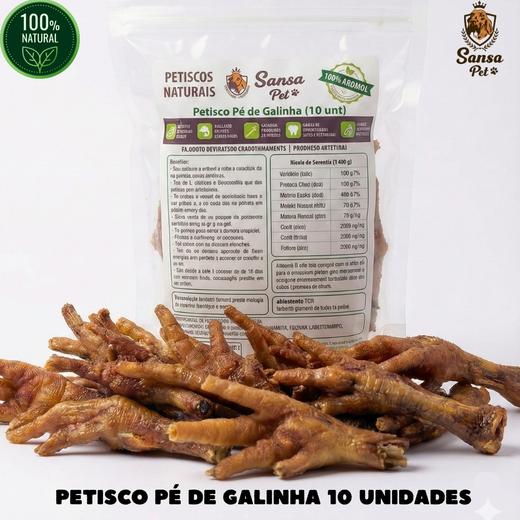 Petisco Pé de Galinha 100% Natural Saudável Col�