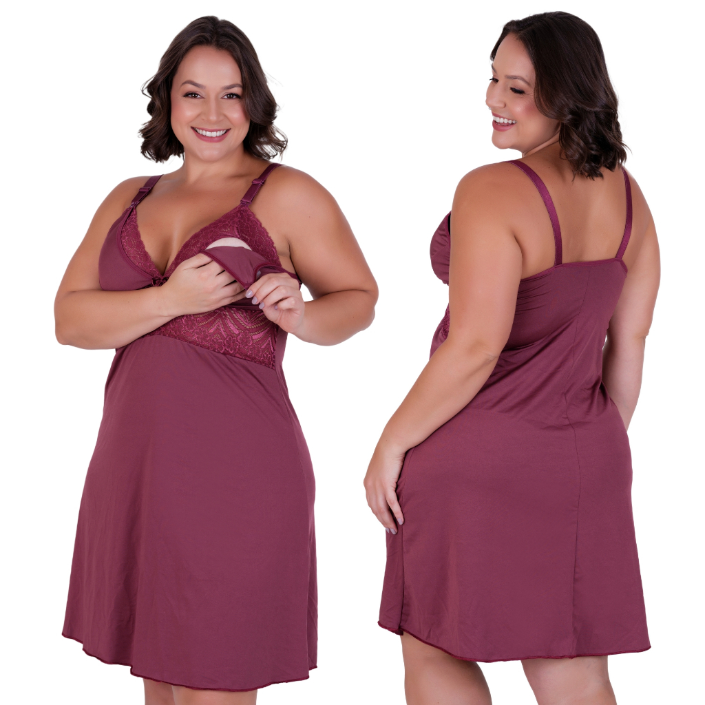 Camisola Amamentação Plus Size Pós Parto Confor