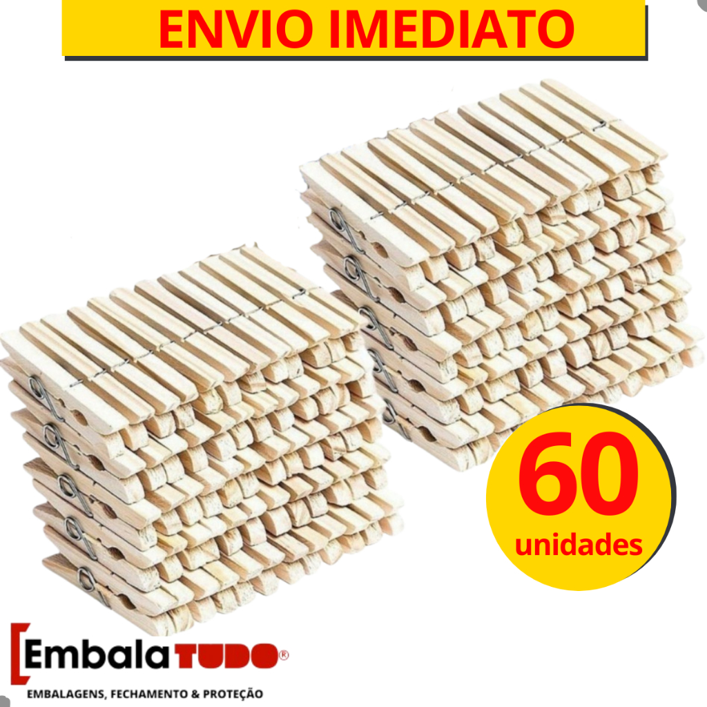 Prendedores Pregadores Roupa Madeira Artesanato Em