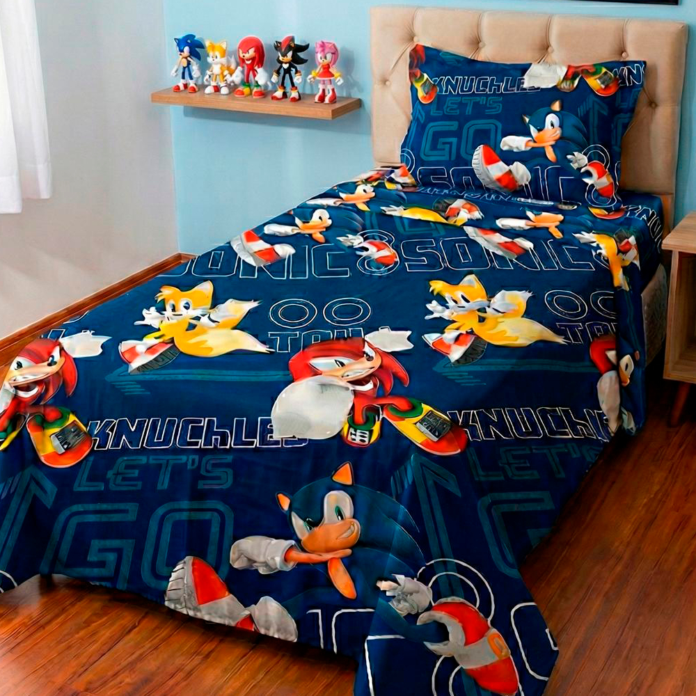 Jogo de Lençol Infantil Com Fronha Sonic Barbie H