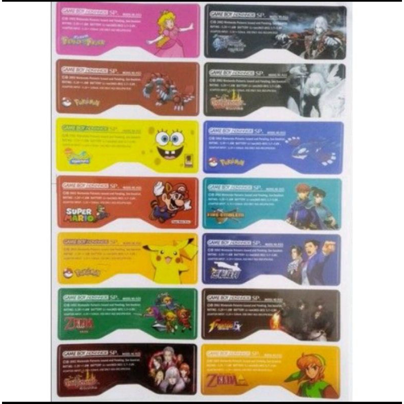 Adesivos Game Boy DMG, Pocket, Color, Advance ou A