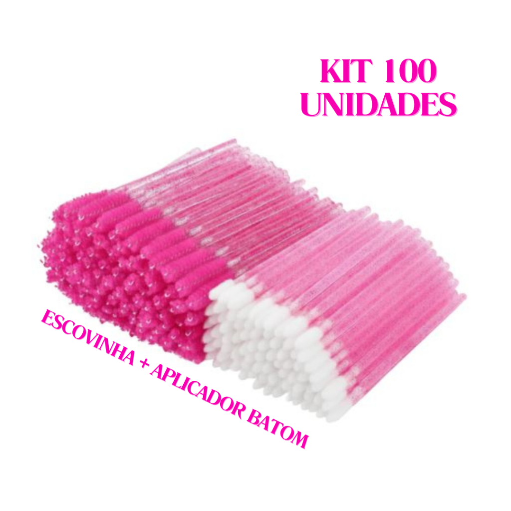 Escovinha Para Cílios + Aplicador Gloss Haste Oca