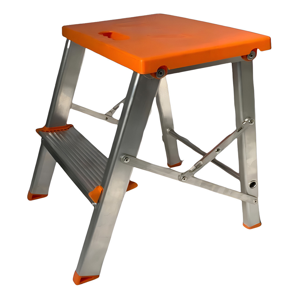 Escada banqueta de alumínio 1 degrau e patamar re