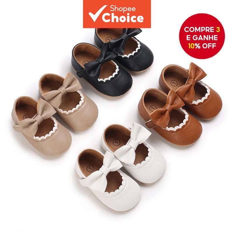 Sapatos De Sola Macia Para Menina Com Laço Fofo