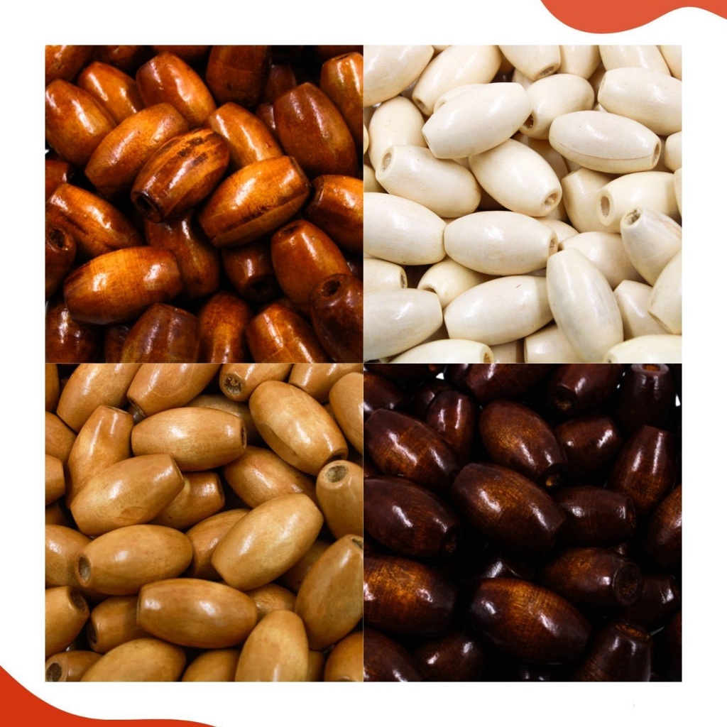 Azeitona De Madeira Passante 27X20mm Furo 5mm Apro