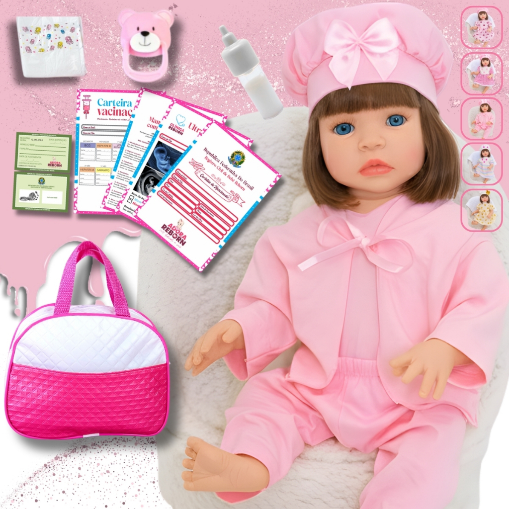 Boneca Bebê Reborn Silicone Realista Pode Dar Ban