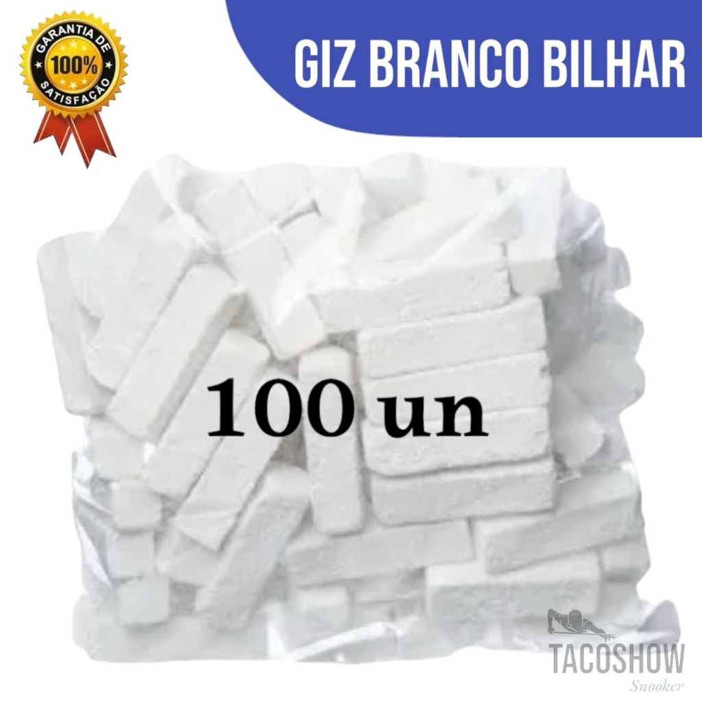 100 Giz Branco Quadrado Bilhar Para Taco de Sinuca