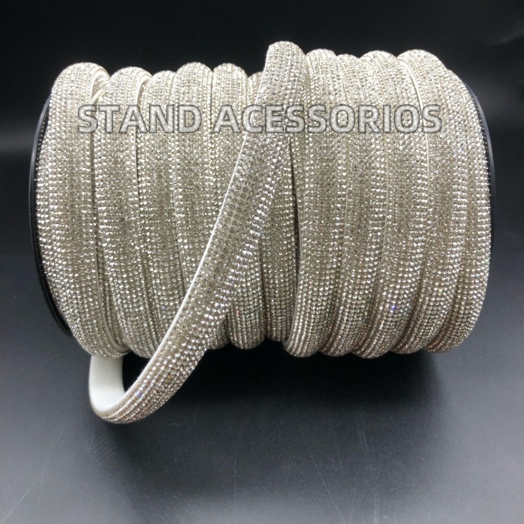 Meia Cana 13mm com 8 fileiras de Strass 1/3/5 Metr