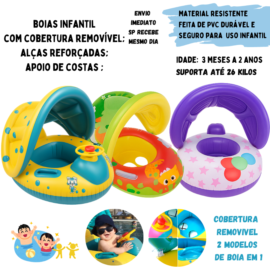 Boia infantil Boia com cobertura para bebê Barqui
