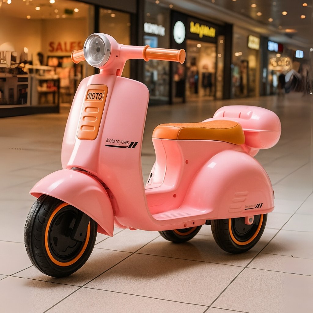 Mini Moto Elétrica Infantil 6V Scooter Retrô com