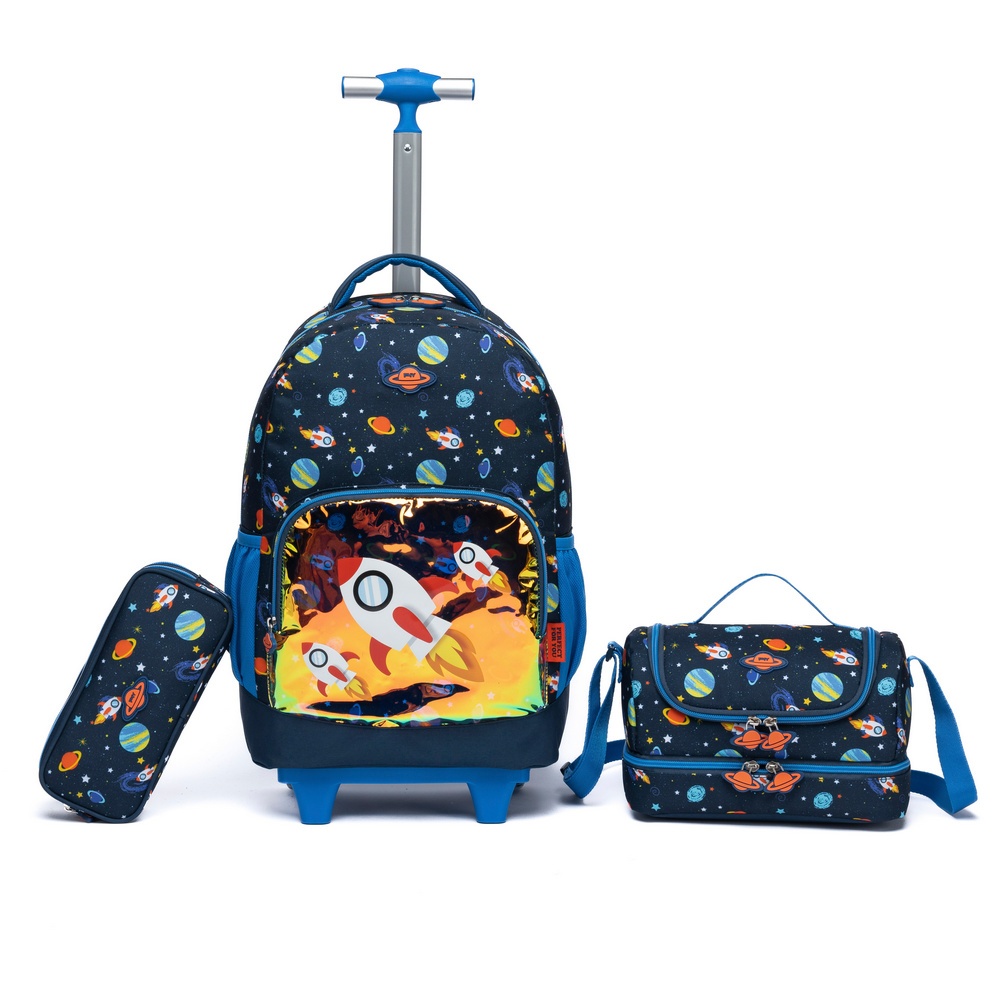 Kit Mochila Rodinhas Infantil Menino com Lancheira