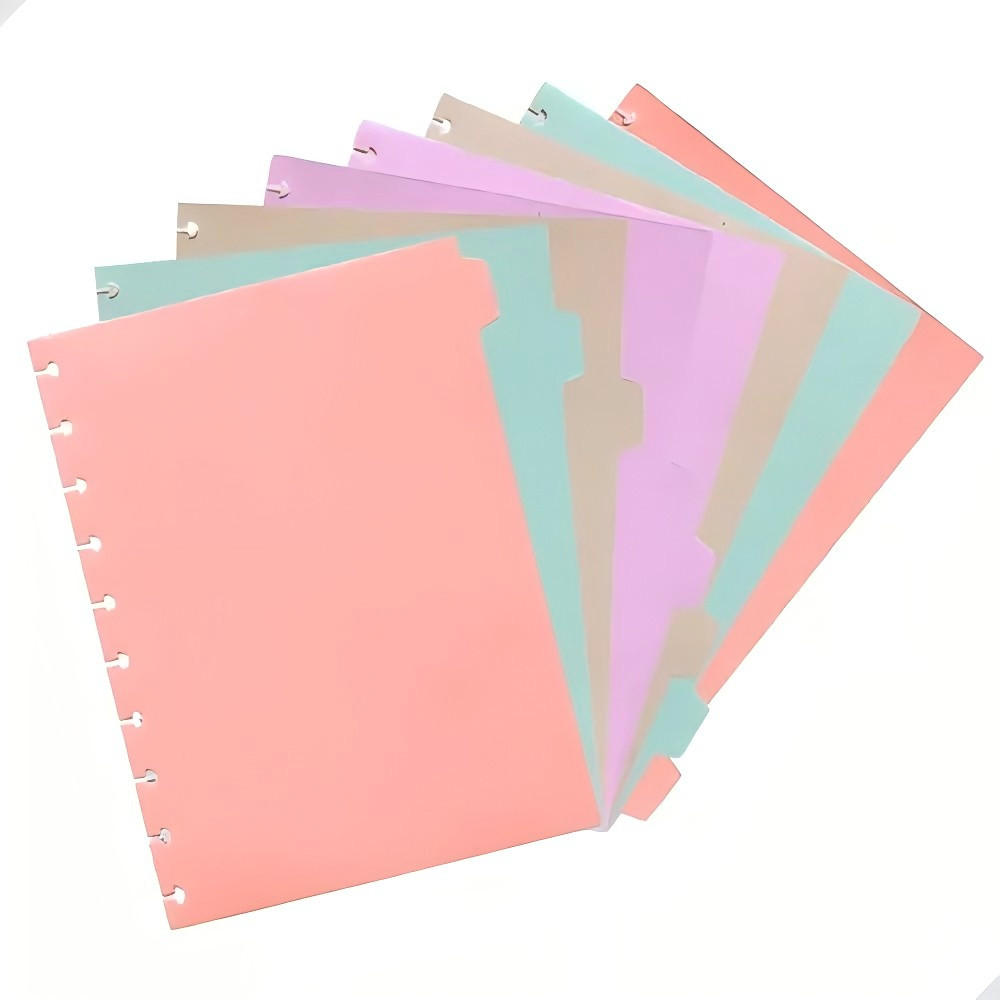 Kit 4/8 Peças Divisórias Coloridas Para Caderno 