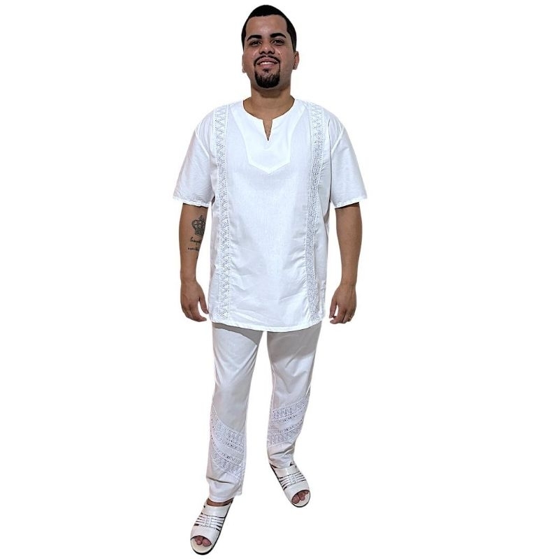 Conjunto Masculino luxo Entremeado/Algodão Umband