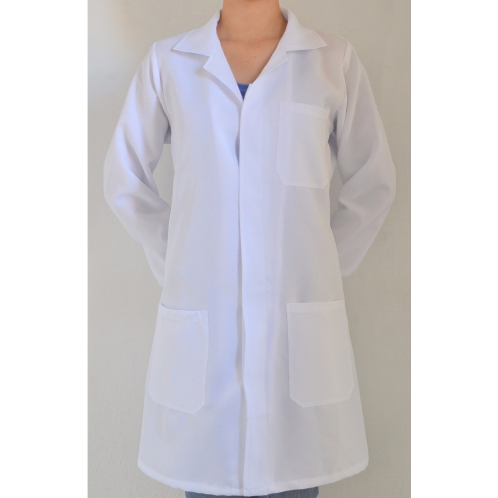 JALECO BRANCO UNISSEX ML 3 BOLSOS COM PUNHO ENFERM