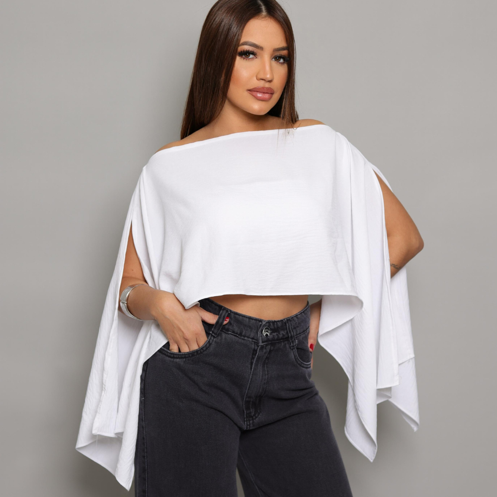 Blusa Bata Feminina Boho Chic com top faixa intern