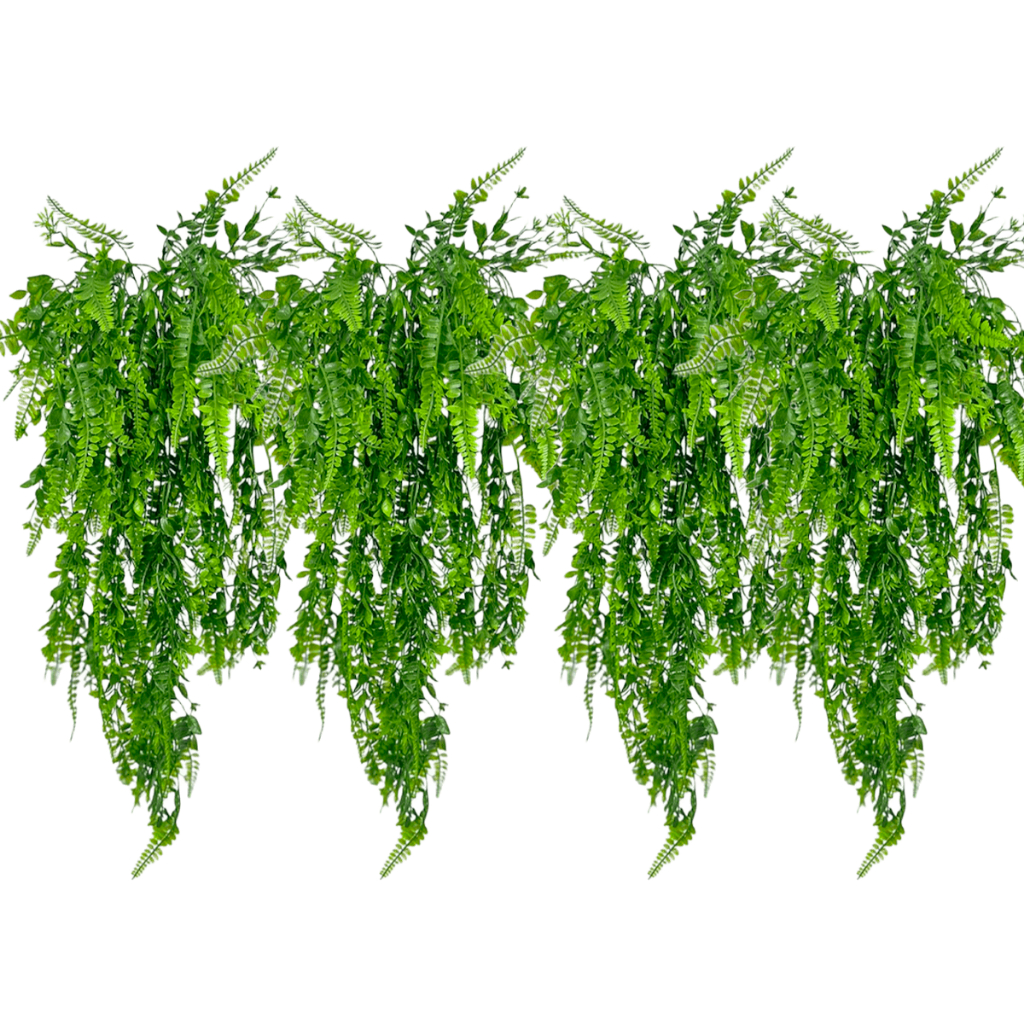 4 Pendentes Folha de Samambaia/Eucalipto Artificia
