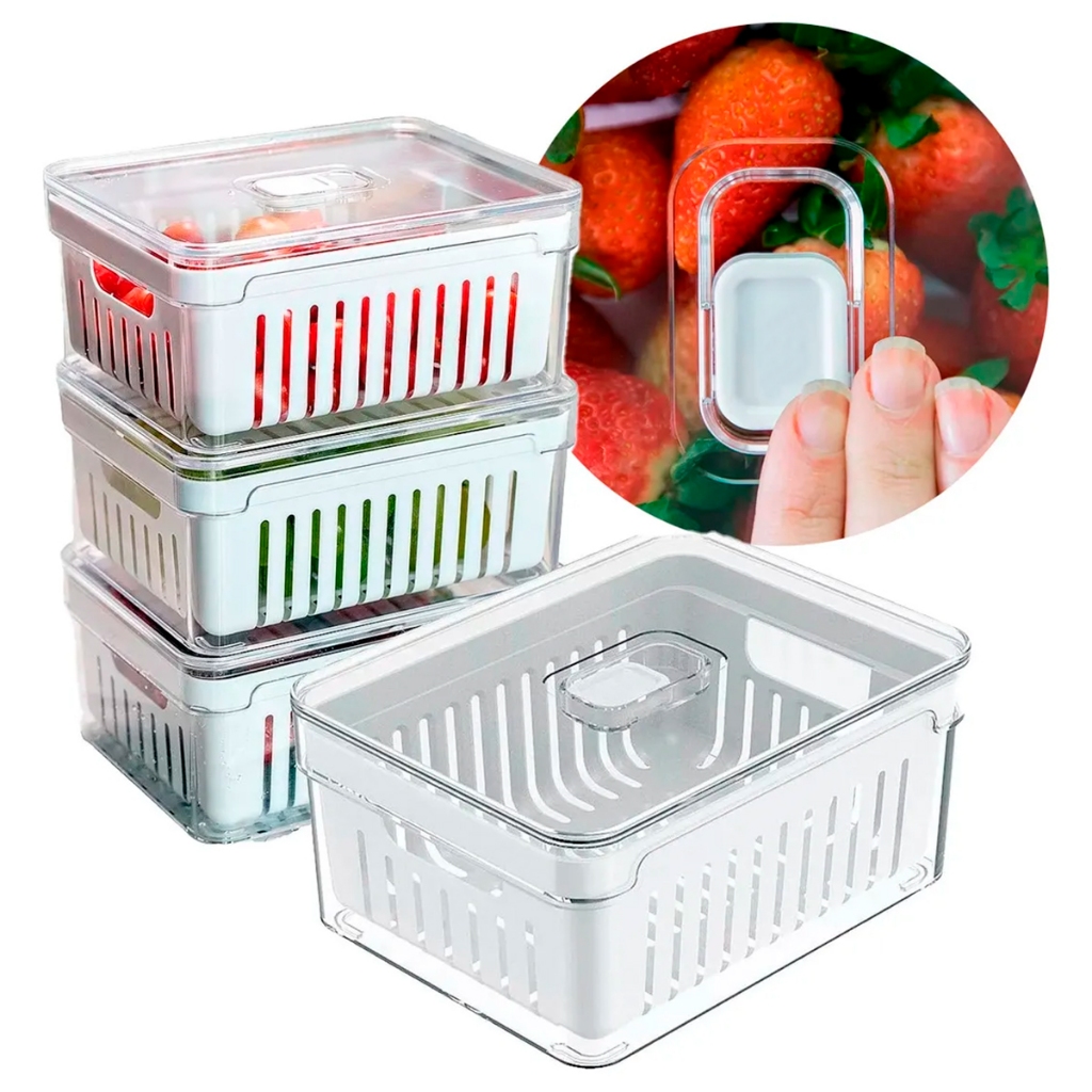 Kit 4 Organizadores de Geladeira de Acrílico 2,2 